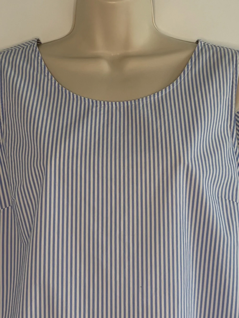 J. Crew Blue & White Cotton Striped Hampton Style Bow Tie Back Peplum Sz Small